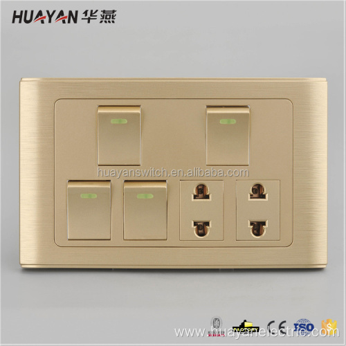 good quality golden 4 switches and 2 sockets